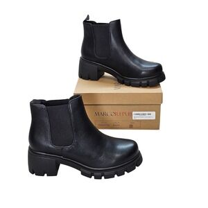 Marco Republic Philadelphia Black Lug Sole Platform Chelsea Boots Womens 10 NEW